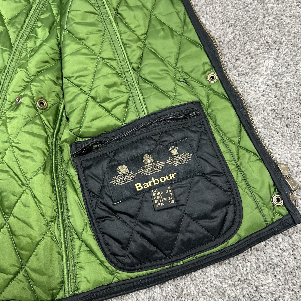 Barbour Summer Liddesdale Gilet Vest Womens 4 Black Diamond Quilted Insulated S - Picture 4 of 10